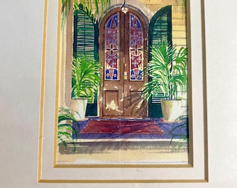 Key West print framed double matted signed McMurray Hemmingway home