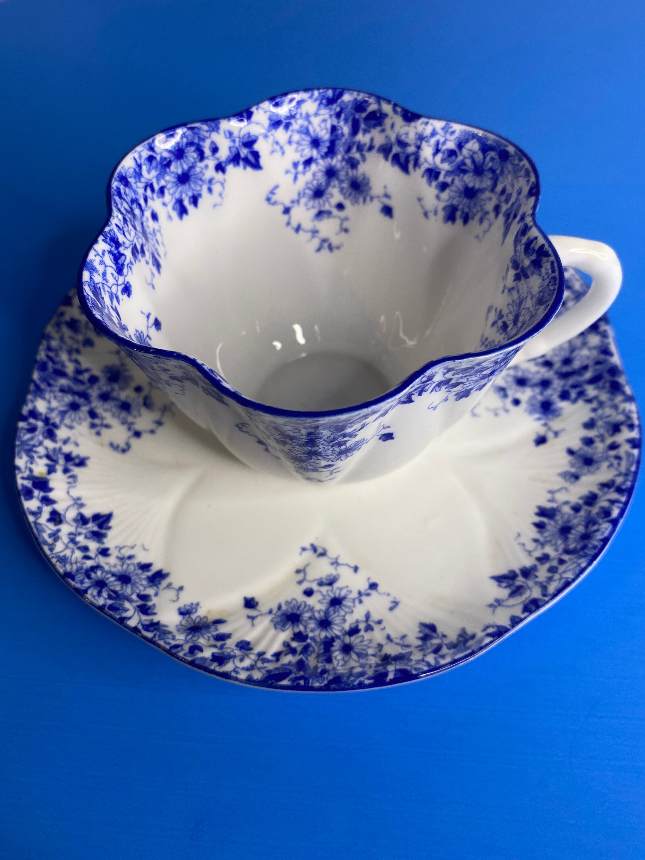 Shelley cup and saucer Dainty Blue made in England/ fine bone Etsy