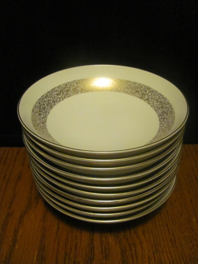 Ten Mikasa Silhouette Dessert Fruit Bowls Gold Rims