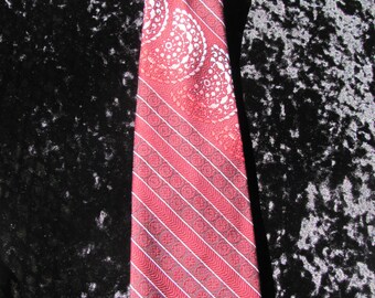 Carnaval de Paris Necktie Burgundy Red Black White Hipster