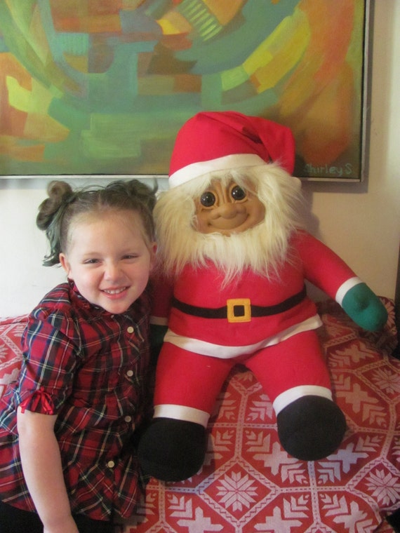 RARE Russ Berrie Santa Troll Doll Giant Plush 25