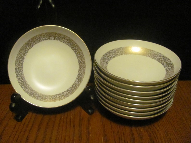 Ten Mikasa Silhouette Dessert Fruit Bowls Gold Rims