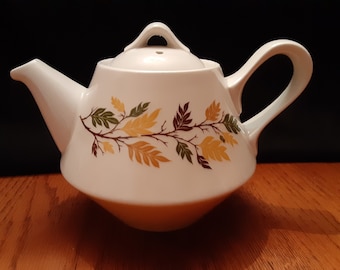 Vintage Flare Ware Hall Teapot Fall Leaves