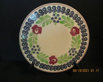 Societe Ceramique Maestricht Holland Floral Cake Plate Cheese Tray Platter