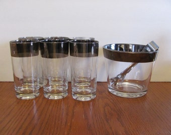 Dorothy Thorpe Style Silver Rimmed Glasses Ice Bucket