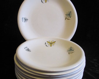 Mid Century Atomic Flowers Salad Dessert Plates W.S. George