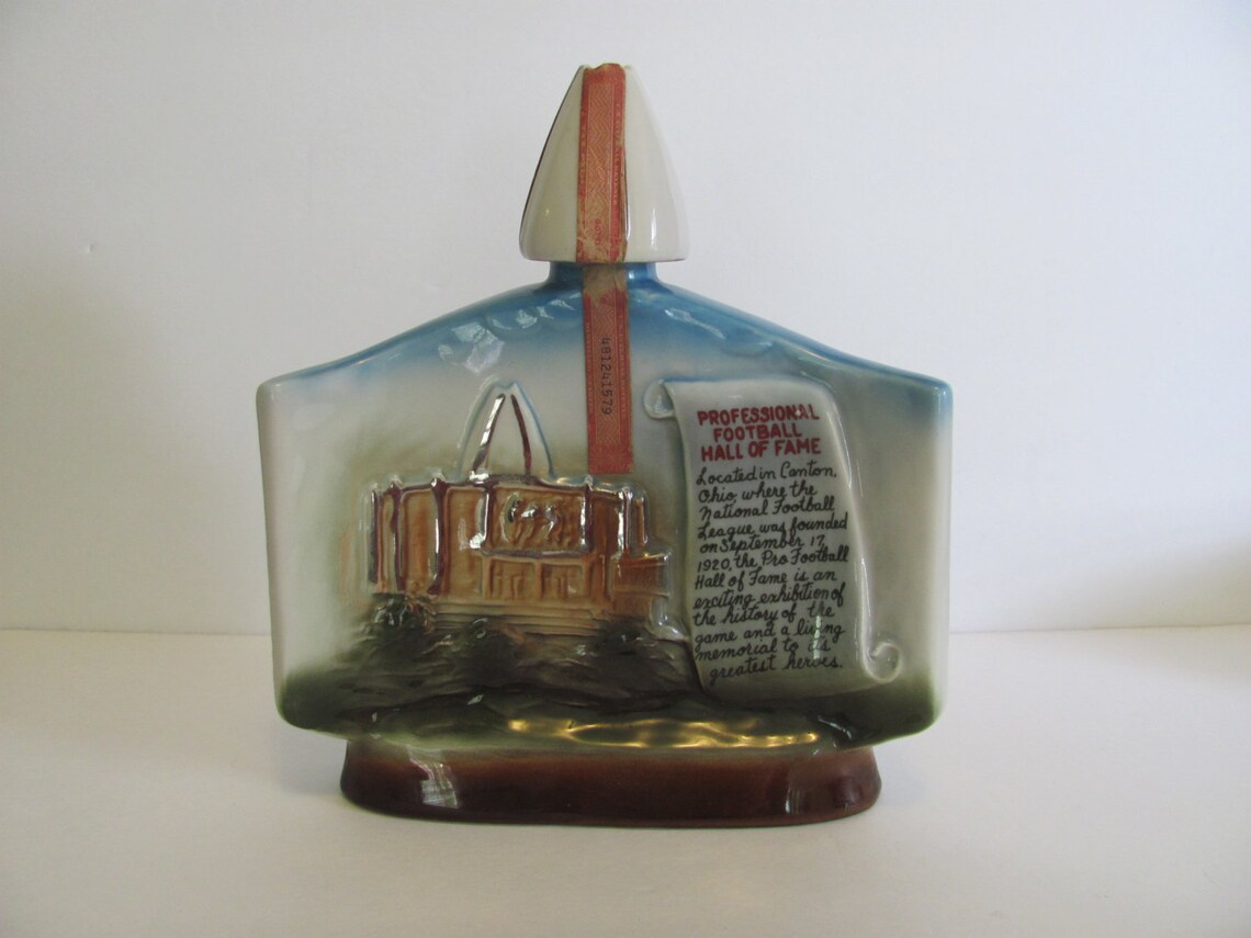 Jim Beam Decanter Football Hall of Fame Regal China 1972 Etsy