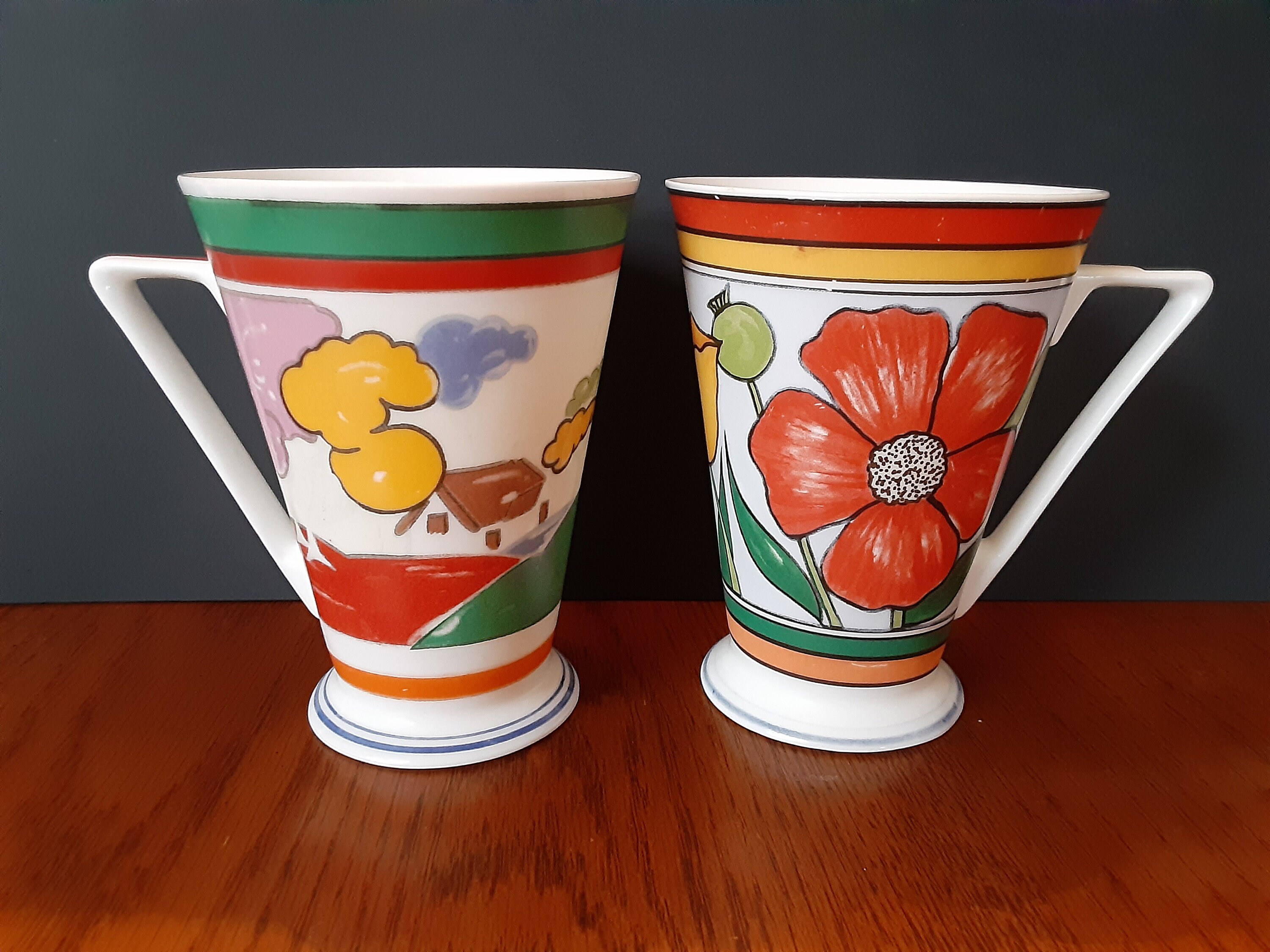 Art Deco Style Teacups Coffee Cups 