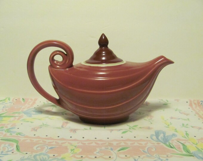 Vintage Hall Aladdin Teapot Pink Mauve Maroon Rare Color Etsy