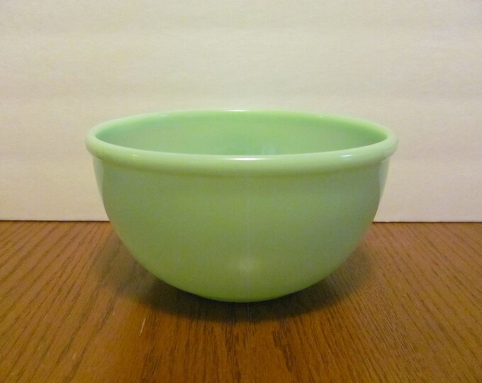 Vintage Jadeite Unmarked Mixing Bowl Beaded Edge Rim Green Etsy