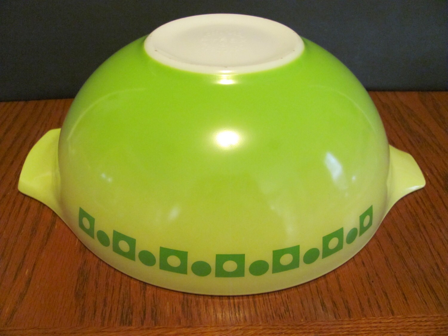 Pyrex Green Dot Squares Salad Bowl Serving Original Box Etsy