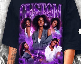 Custom Photo Collage Design, Personalized 90s Bootleg T-Shirt, Girlfriend t shirt Personalised, Vintage tshirt, 90s Bootleg shirt