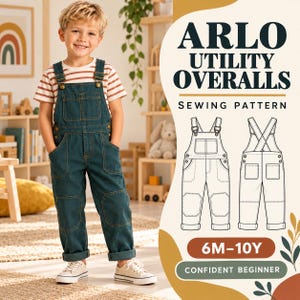 Arlo Utility Overall Symönster, Pojkar & Flickor Dungarees (6 M-10Y)