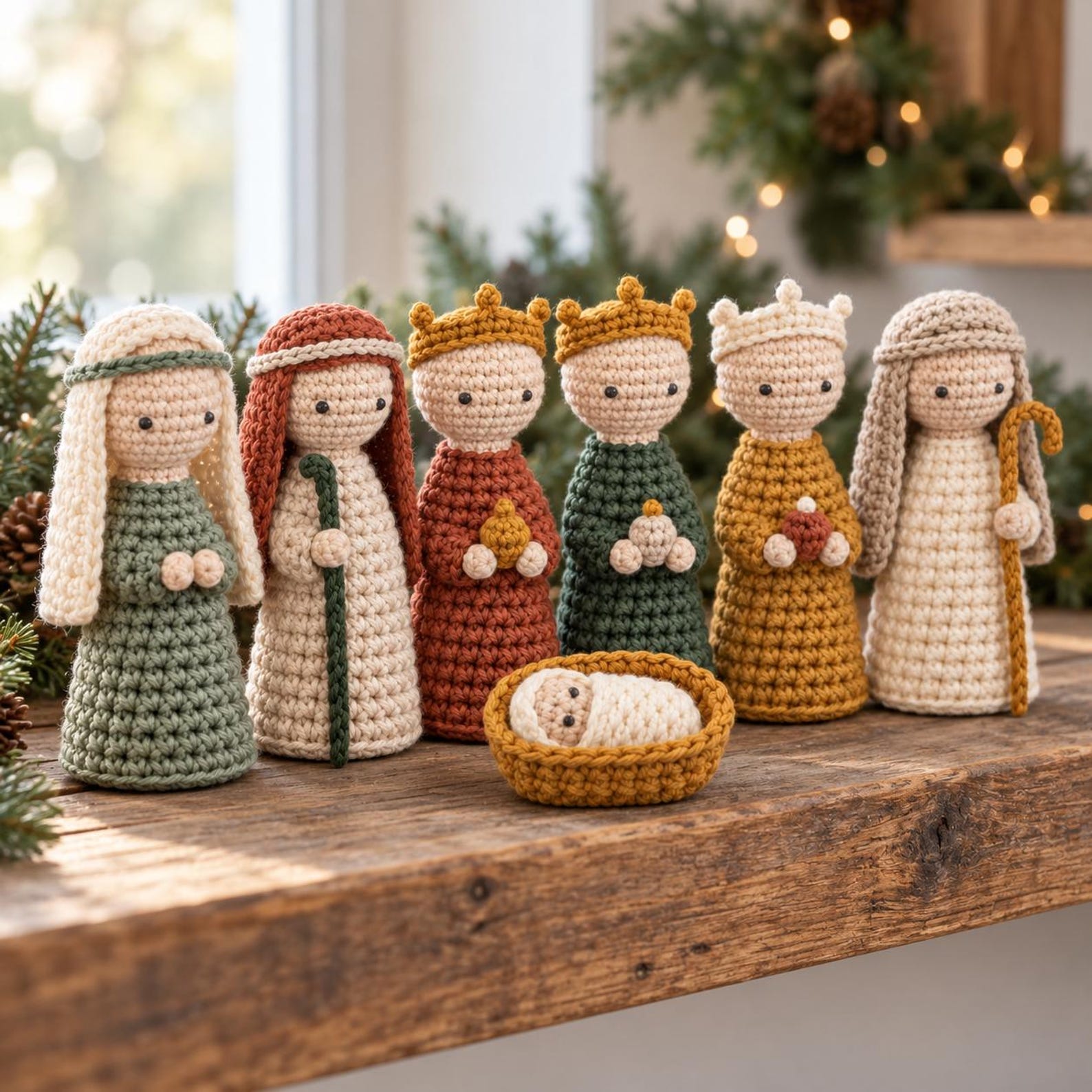 Simple Nativity Pattern Nativity Crochet Pattern, 6 in 1 Set, Mary Joseph Kings Shepherd, One ...
