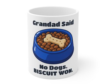 Grandad Dog Mug, Funny Birthday Gift, Personalised Pet Name