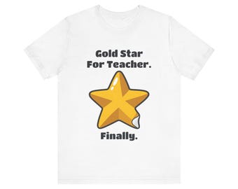 Primary School Teacher T-Shirt, Gold Star Thank-You Gift