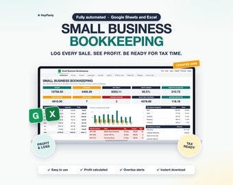 Tabellenkalkulation für die Buchhaltung kleiner Unternehmen, Einnahmen- und Ausgabenverfolgung, Rechnungsverfolgung (Google Sheets, Excel)