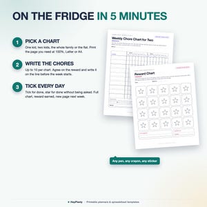Chore Chart Printable Bundle, Kids and Family Chore Charts, Weekly, Daily Routine, Allowance, Reward Chart (PDF, Google Sheets) image 6