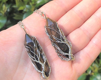 Tiger's Eye Crystal Pendant Necklace | Protective Healing Jewelry