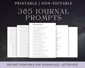 365 Journal Prompts | Daily Self-Reflection (Printable PDF)