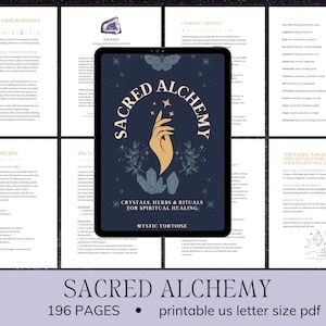 Sacred Alchemy Book – Crystals, Herbs & Rituals for Spiritual Healing | Magic Recipes, Moon Rituals, Teas, Potions, PDF Grimoire