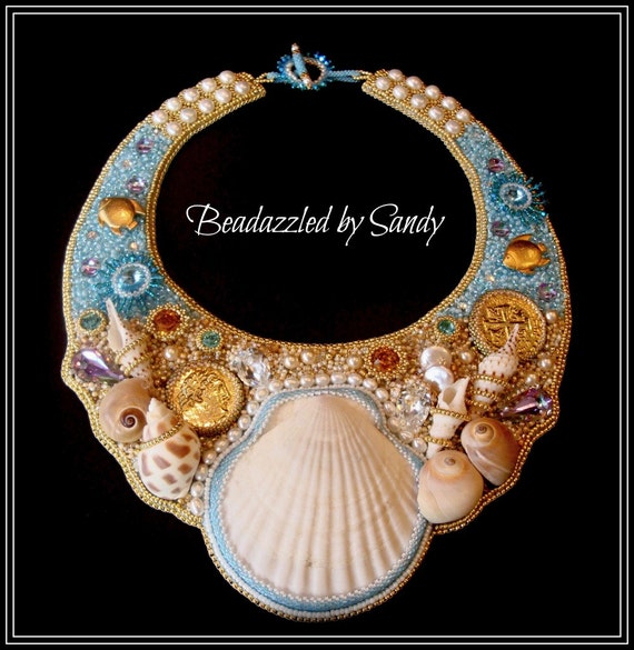 bejeweled mermaid necklace Mermaid statement bib necklace