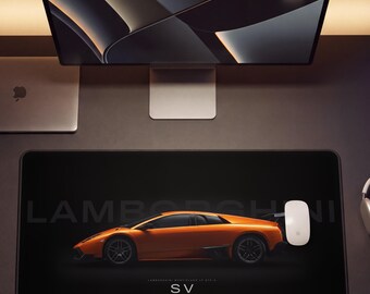 Tappetino da scrivania Lamborghini Murciélago LP 670-4 SV / Tappetino per mouse da gioco di grandi dimensioni / Regalo per appassionati di supercar