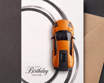 Lamborghini Murciélago SV Birthday Card | Personalized Custom Name | Supercar Lover Gift (5x7" Card)