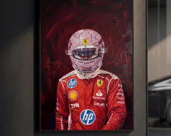 Affiche du casque rose pailleté de Lewis Hamilton | Impression F1 glamour | Peinture à l'huile impasto | Décoration murale sport automobile | Décoration course étincelante | Cadeau