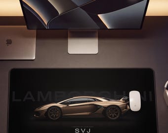 Tappetino da scrivania Lamborghini Aventador SVJ / Tappetino per mouse da gaming di grandi dimensioni / Regalo per appassionati di supercar