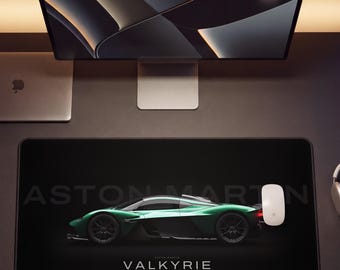 Tappetino da scrivania Aston Martin Valkyrie / Tappetino per mouse da gioco di grandi dimensioni / Regalo per appassionati di supercar