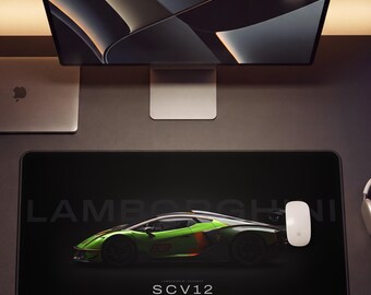 Tappetino da scrivania Lamborghini Essenza SCV12 / Tappetino per mouse da gioco di grandi dimensioni / Regalo per appassionati di supercar