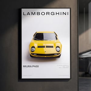 Lamborghini Miura P400 Poster | Classic 1966 Supercar Wall Art