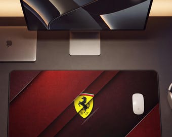 Tappetino da scrivania Ferrari, tappetino per mouse Ferrari, tappetino da scrivania F1 Racing, regalo per appassionati di F1, regalo Formula 1, accessorio da scrivania per sport motoristici