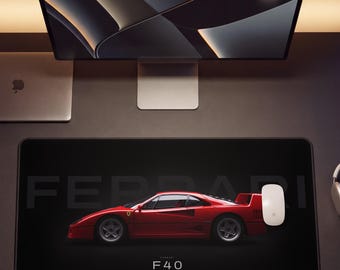 Tappetino da scrivania Ferrari F40 / Tappetino per mouse da gioco di grandi dimensioni / Regalo per appassionati di supercar