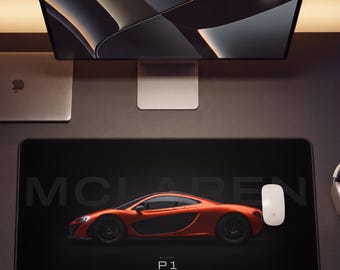 Tappetino da scrivania McLaren P1 / Tappetino per mouse da gioco di grandi dimensioni / Regalo per appassionati di supercar