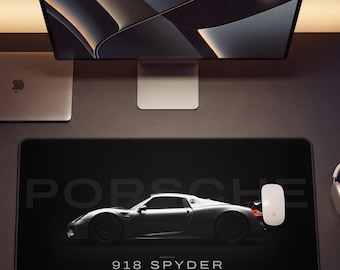 Tappetino da scrivania Porsche 918 Spyder / Tappetino per mouse da gaming di grandi dimensioni / Regalo per appassionati di supercar