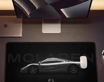 Tappetino da scrivania McLaren F1 / Tappetino per mouse da gioco di grandi dimensioni / Regalo per appassionati di supercar