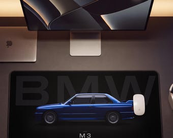Tappetino da scrivania BMW E30 M3 / Tappetino per mouse da gioco di grandi dimensioni / Regalo per appassionati di supercar