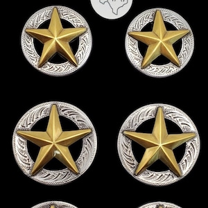 6er Set - 3-D Texas Star Concho Set