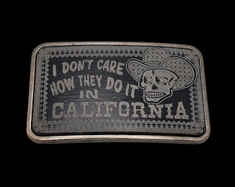 3-1/2" x 2-1/8" Don't Care Buckle Gunmetal