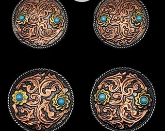 Rosaces Vintage Victor Custom Tack – Boucles Ovales Argent Sterling Pour Bride Ou Décoration