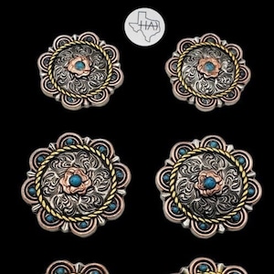6er Set - City Slicker Sattel Concho Set