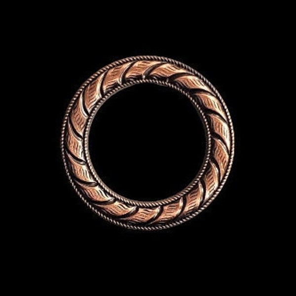 Engraved Cast Ring Antique Copper Finish 1 3/4" OD