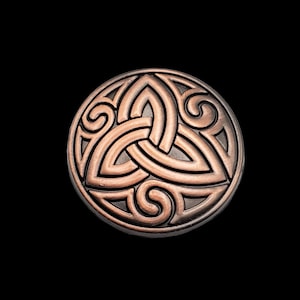 1-3/8&quot;  Trinity Knot Screw-back Concho ant copper