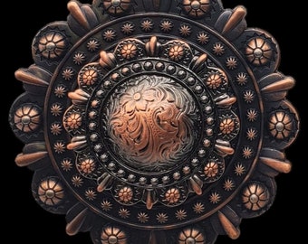 TexHAs Berries cabinet knob 3" antique copper