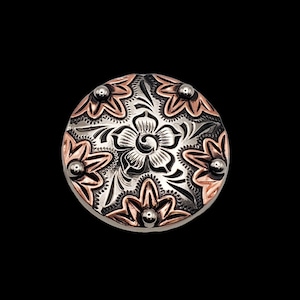 1-1/2" Blooming Star Screwback Concho | Western Floral Leathercraft Hardware