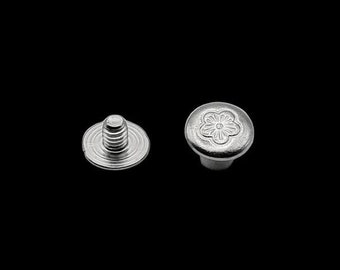 Floral Top Chicago Screws 1/4" - Aluminum (10/pkg), Leathercraft Fasteners