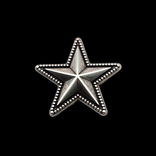 1-1/4" Beaded Edge Star HRSP Screwback Concho