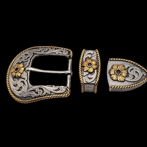 1-1/4 "Frisco 3-teiliges Schnallenset Sterling / Vergoldet